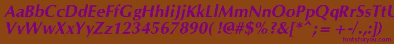 OpiumnewcBolditalic Font – Purple Fonts on Brown Background