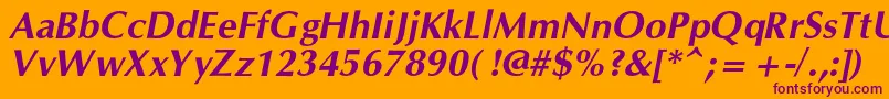 OpiumnewcBolditalic Font – Purple Fonts on Orange Background