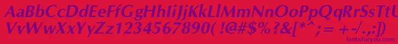 OpiumnewcBolditalic Font – Purple Fonts on Red Background