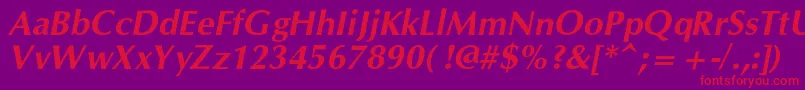 OpiumnewcBolditalic Font – Red Fonts on Purple Background