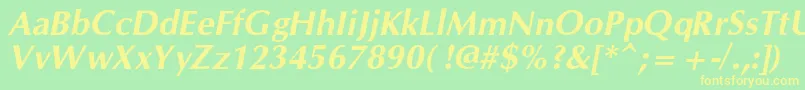 OpiumnewcBolditalic Font – Yellow Fonts on Green Background