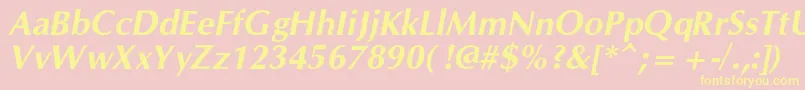 OpiumnewcBolditalic Font – Yellow Fonts on Pink Background