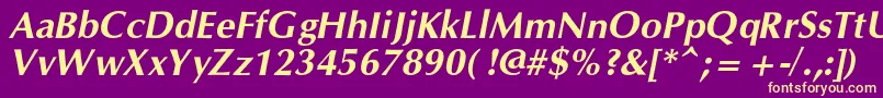OpiumnewcBolditalic Font – Yellow Fonts on Purple Background