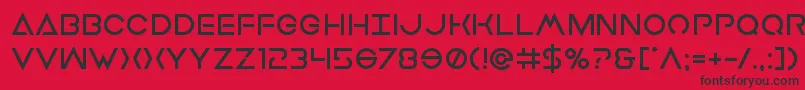 フォントEarthorbiterbold – 赤い背景に黒い文字