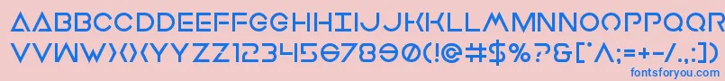 フォントEarthorbiterbold – ピンクの背景に青い文字