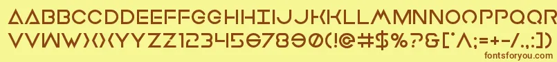 Шрифт Earthorbiterbold – коричневые шрифты на жёлтом фоне