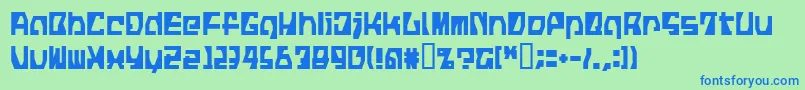 LvdcFickle Font – Blue Fonts on Green Background