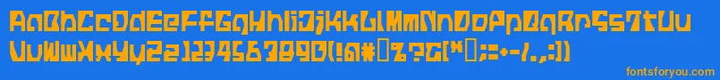 LvdcFickle Font – Orange Fonts on Blue Background
