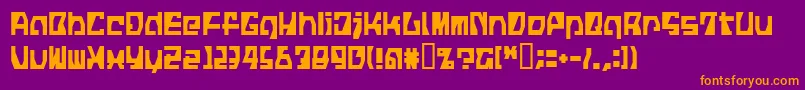 LvdcFickle Font – Orange Fonts on Purple Background