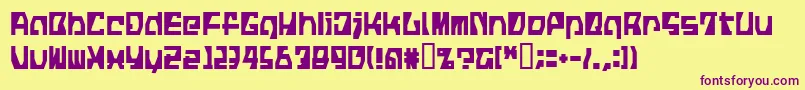 LvdcFickle Font – Purple Fonts on Yellow Background