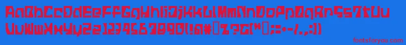 LvdcFickle Font – Red Fonts on Blue Background