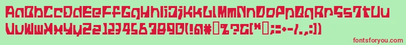 LvdcFickle Font – Red Fonts on Green Background