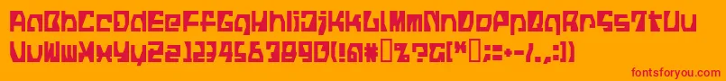LvdcFickle Font – Red Fonts on Orange Background