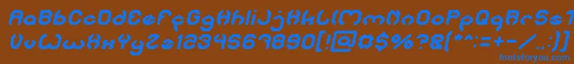 Czcionka BizzareItalic – niebieskie czcionki na brązowym tle