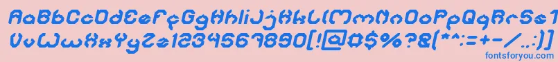 フォントBizzareItalic – ピンクの背景に青い文字