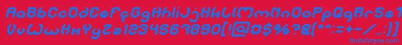 フォントBizzareItalic – 赤い背景に青い文字