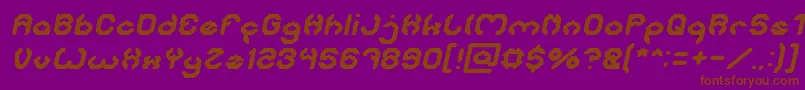 BizzareItalic-Schriftart – Braune Schriften auf violettem Hintergrund