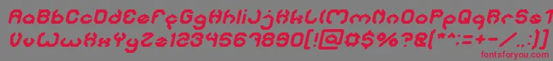 Fonte BizzareItalic – fontes vermelhas em um fundo cinza