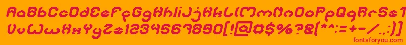 BizzareItalic Font – Red Fonts on Orange Background