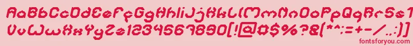 BizzareItalic-Schriftart – Rote Schriften auf rosa Hintergrund