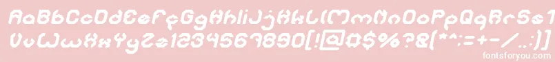 BizzareItalic-Schriftart – Weiße Schriften auf rosa Hintergrund