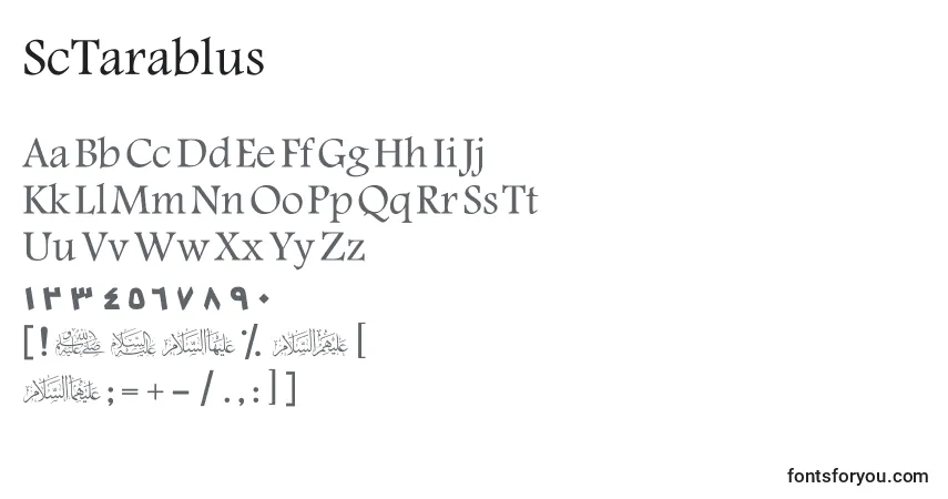 Шрифт ScTarablus – алфавит, цифры, специальные символы