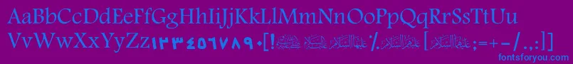 ScTarablus Font – Blue Fonts on Purple Background
