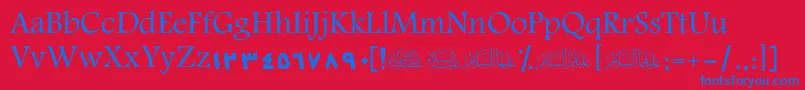 ScTarablus Font – Blue Fonts on Red Background