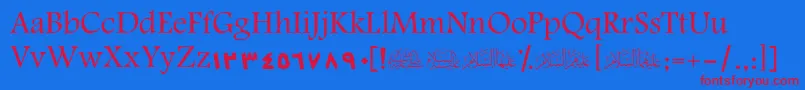 ScTarablus Font – Red Fonts on Blue Background