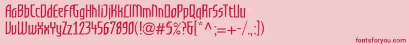 フォントGrafiloneLlSemiBold – ピンクの背景に赤い文字