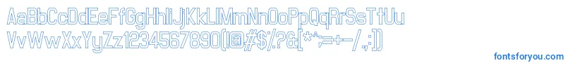 MilestoneOutline-fontti – siniset fontit valkoisella taustalla