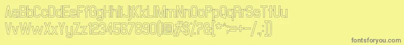 MilestoneOutline-fontti – harmaat kirjasimet keltaisella taustalla
