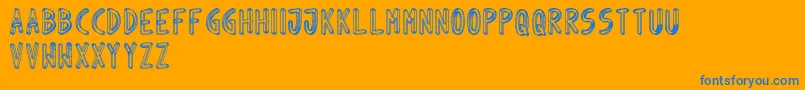 JuinoNet Font – Blue Fonts on Orange Background