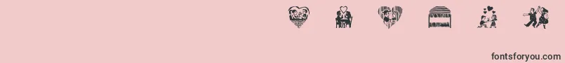 fuente CordelValentine – Fuentes Negras Sobre Fondo Rosa