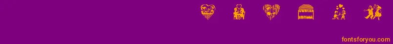 CordelValentine Font – Orange Fonts on Purple Background