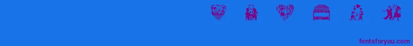 CordelValentine-Schriftart – Violette Schriften auf blauem Hintergrund