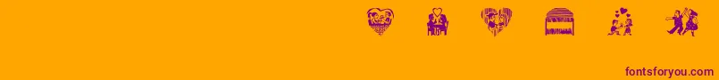 CordelValentine Font – Purple Fonts on Orange Background