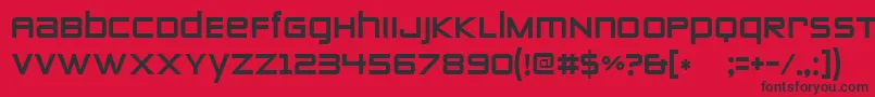 Fonte Zeroestwo – fontes pretas em um fundo vermelho