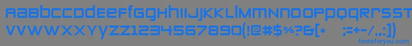 フォントZeroestwo – 灰色の背景に青い文字