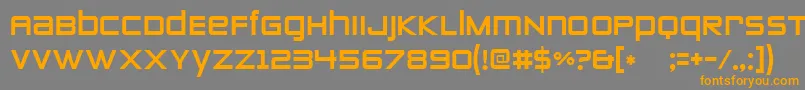 フォントZeroestwo – オレンジの文字は灰色の背景にあります。