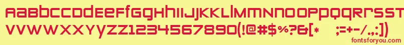 Zeroestwo-Schriftart – Rote Schriften auf gelbem Hintergrund
