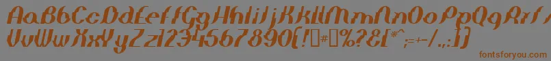 フォントElepi – 茶色の文字が灰色の背景にあります。