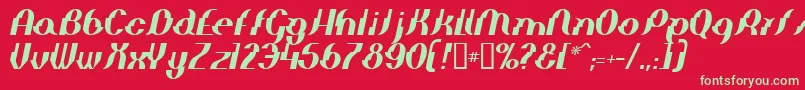 フォントElepi – 赤い背景に緑の文字