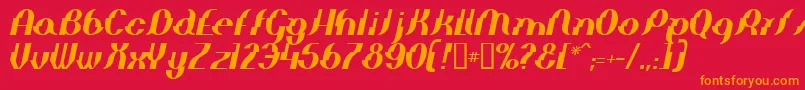 フォントElepi – 赤い背景にオレンジの文字