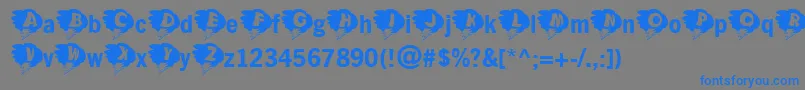 フォントKastorm – 灰色の背景に青い文字