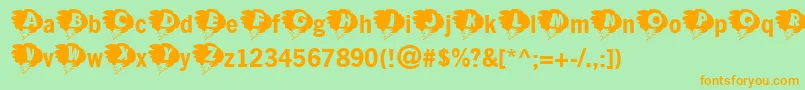 Kastorm Font – Orange Fonts on Green Background