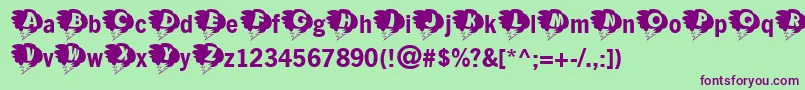 Kastorm Font – Purple Fonts on Green Background
