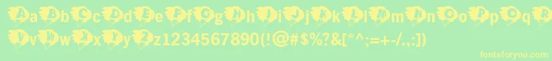 Kastorm Font – Yellow Fonts on Green Background