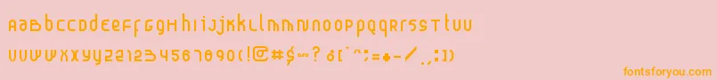 フォントProbolinggo – オレンジの文字がピンクの背景にあります。