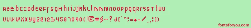 Шрифт Probolinggo – красные шрифты на зелёном фоне